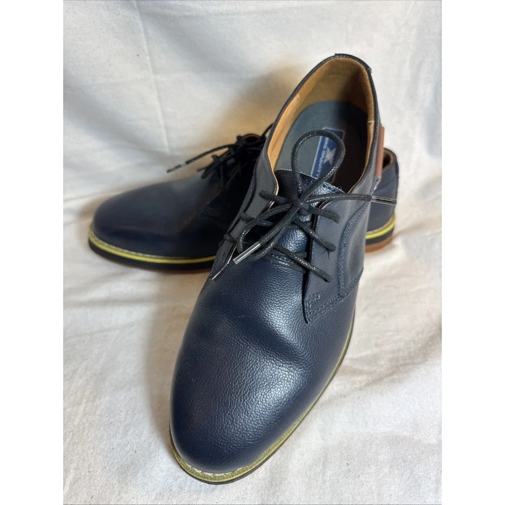 Leather Dress Shoes Lace Up Zero Gravity Cody‎ James Insoles Men's 10.5 Dk Blue